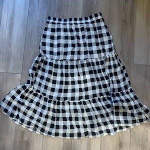 CHECKERED FLOWY SKIRT-L